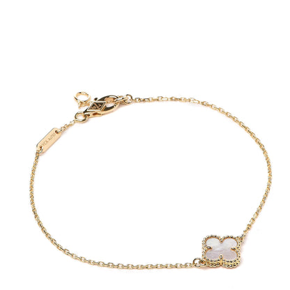 Van Cleef & Arpels 18K Yellow Gold Mother of Pearl Sweet Alhambra Bracelet 1 of 6