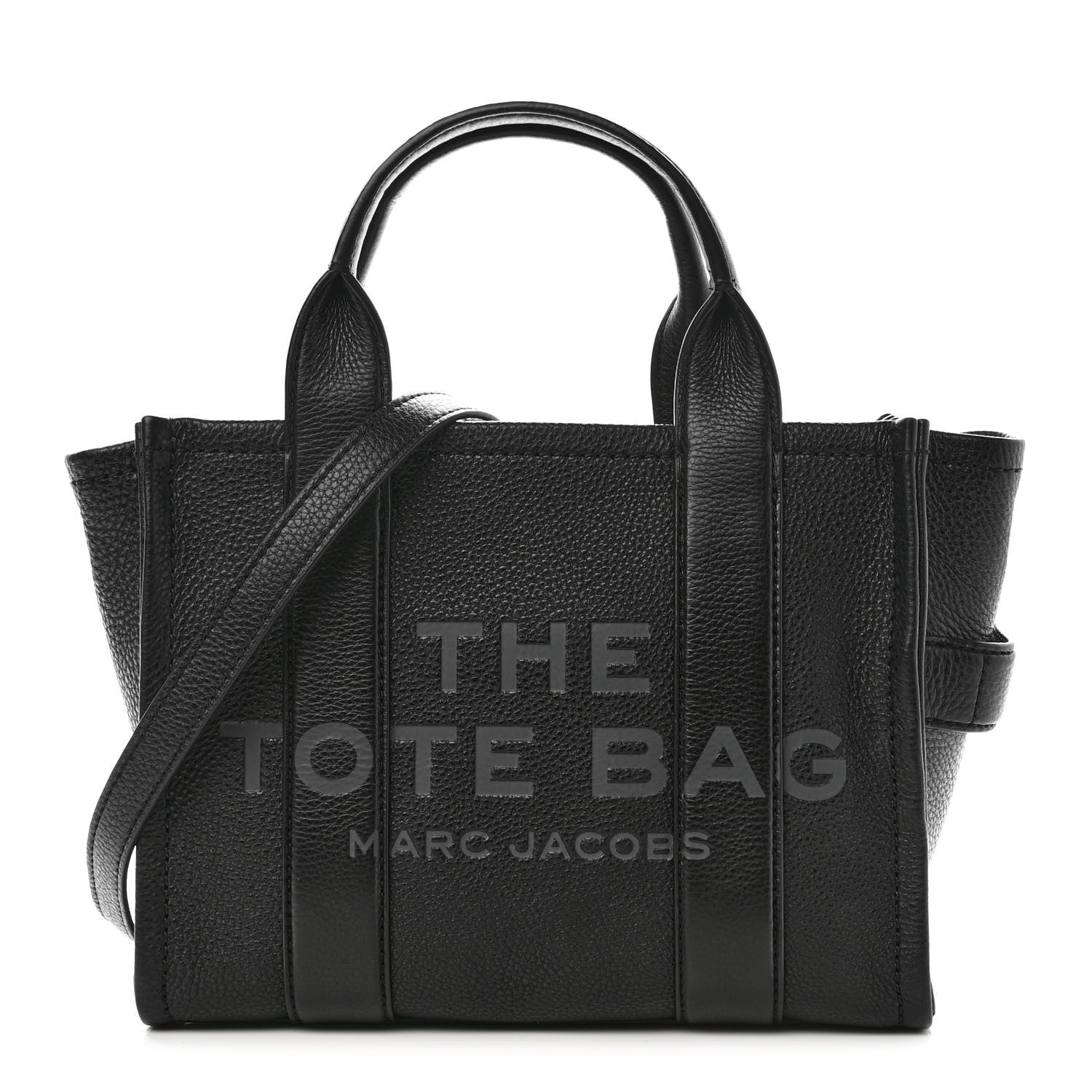 Marc Jacobs Grained Calfskin Small The Tote Bag Black 1 of 8