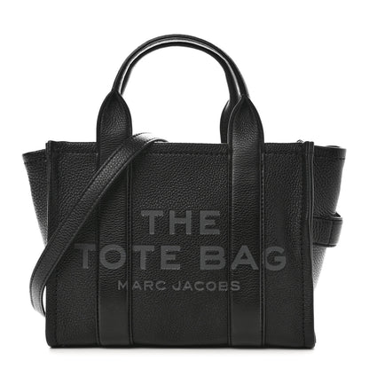 Marc Jacobs Grained Calfskin Small The Tote Bag Black 1 of 8