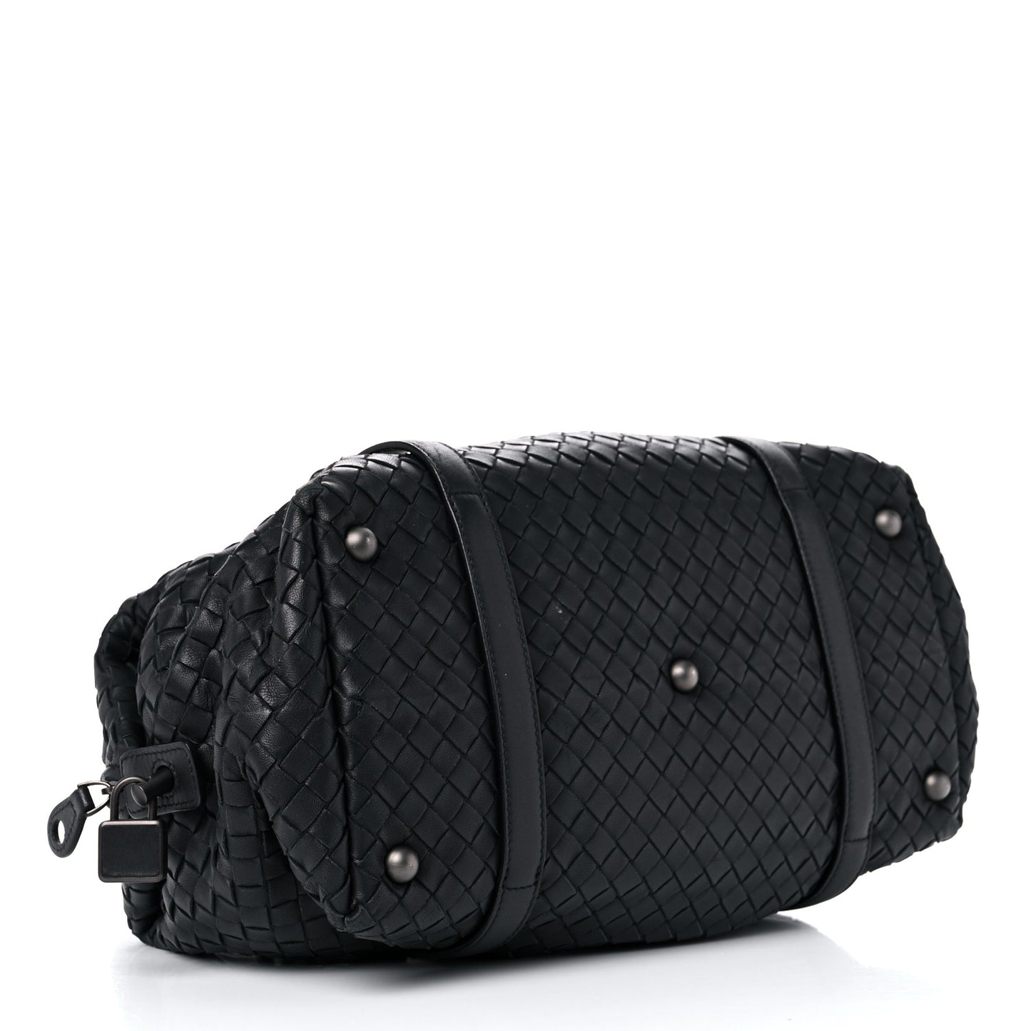 Nappa Intrecciato Montaigne Rings Satchel Black