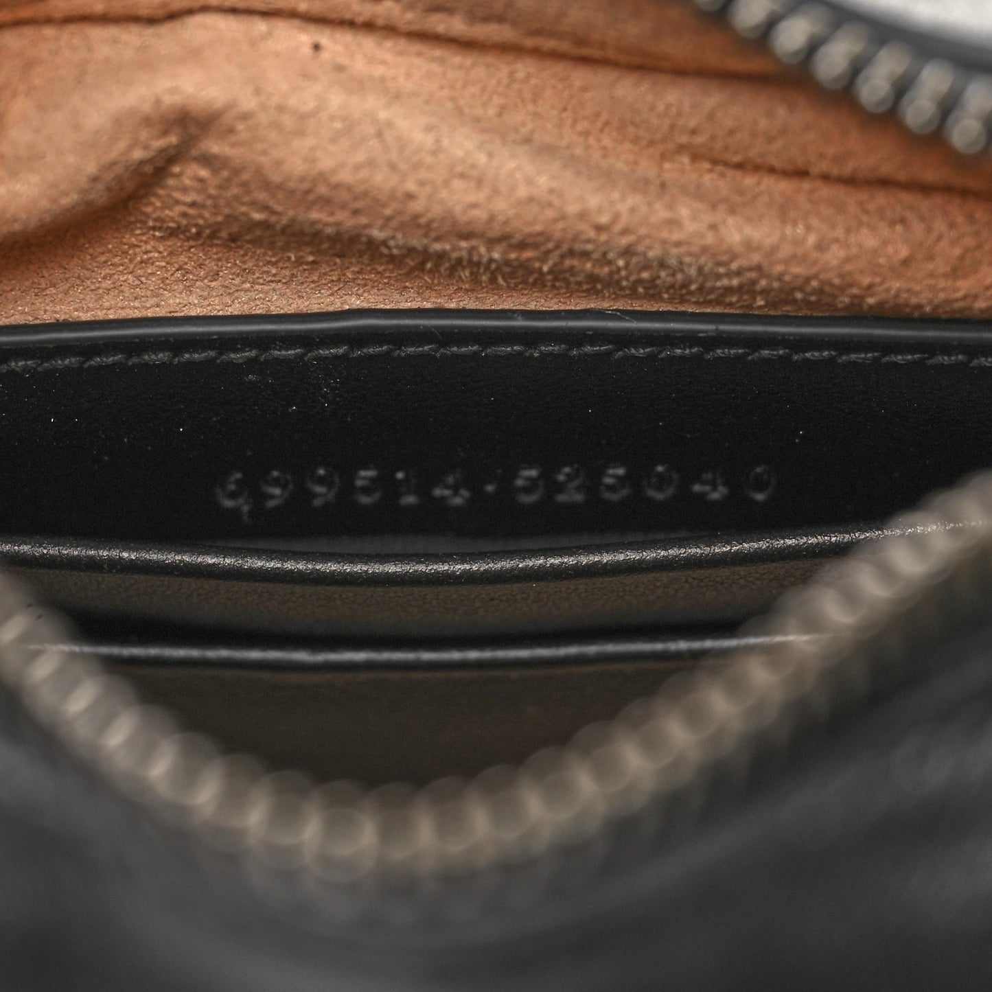 Calfskin Matelasse Chevron Mini GG Marmont Half Moon Hobo Black