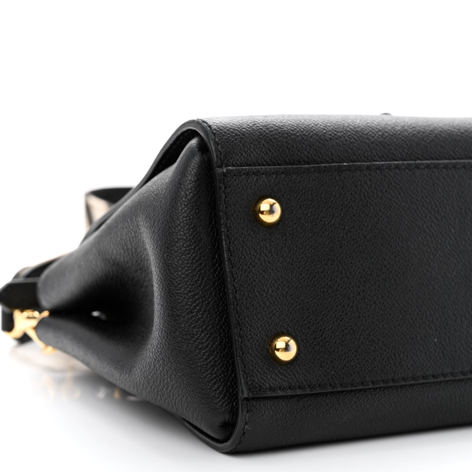 Burberry Soft Grain Calfskin Small Buckle Tote Black 10 of 16