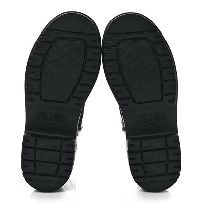 Fendi Vitello Abrasivato Fendigraphy 50mm Biker Boots 39.5 Black 6 of 12