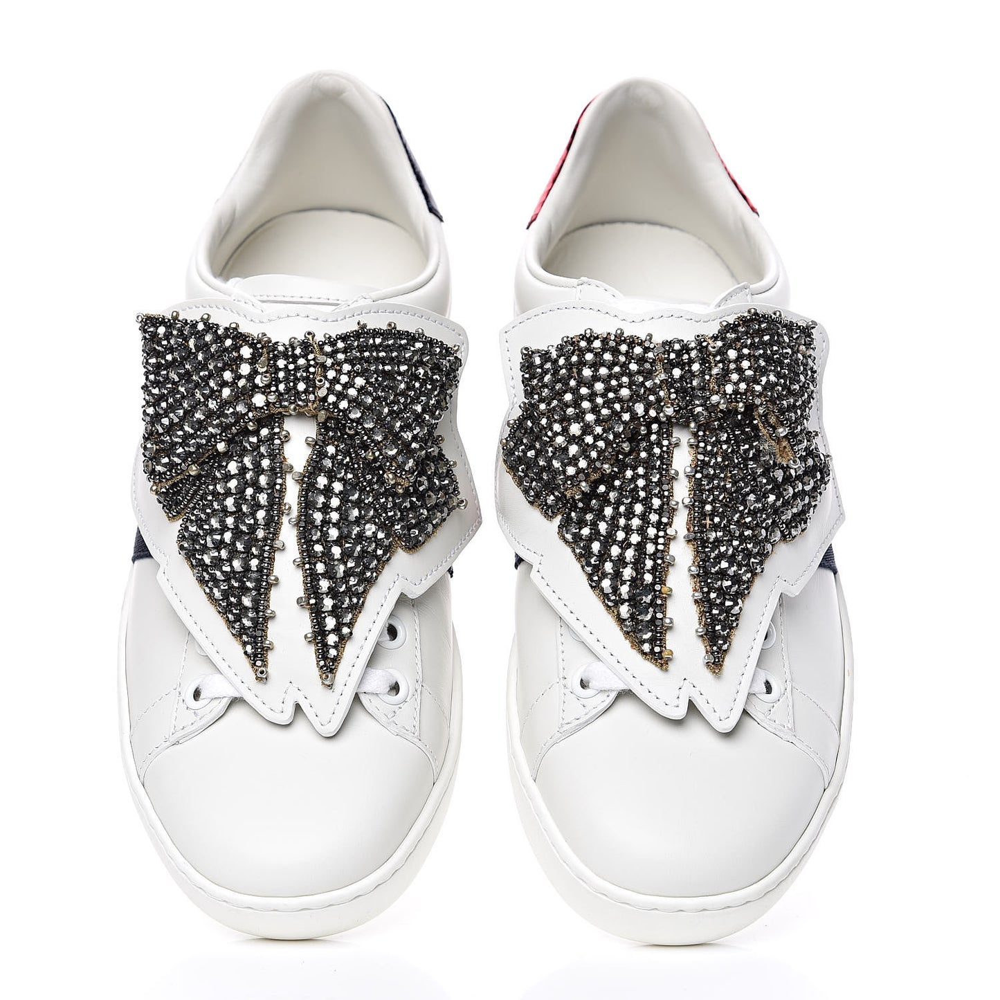 Calfskin Ayers Web Womens Ace Bow Lace Sneakers 36 White