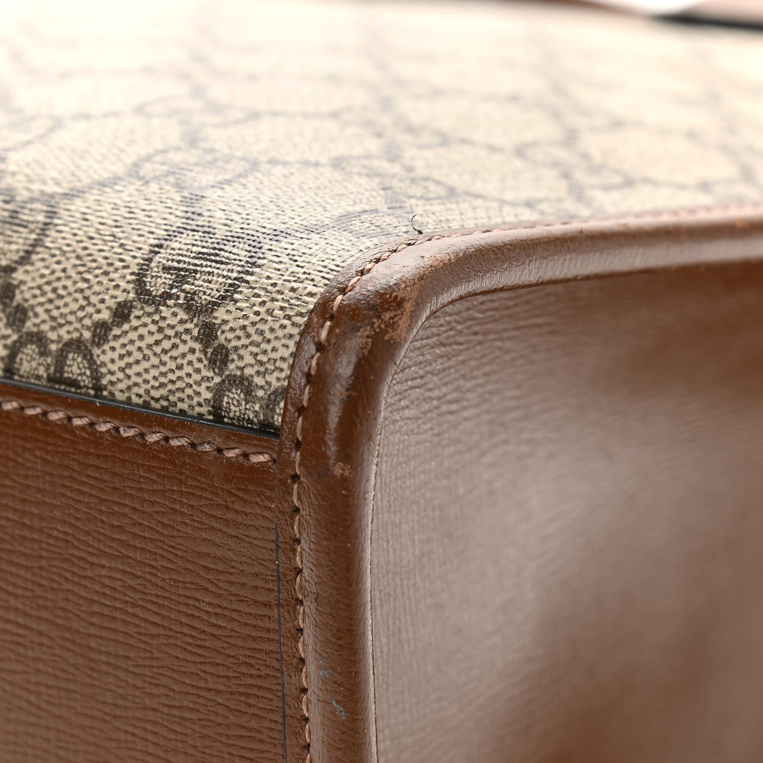 Gucci GG Supreme Monogram Azalea Calfskin Small Retro Interlocking G Tote Bag Beige Ebony Brown Sugar 11 of 16