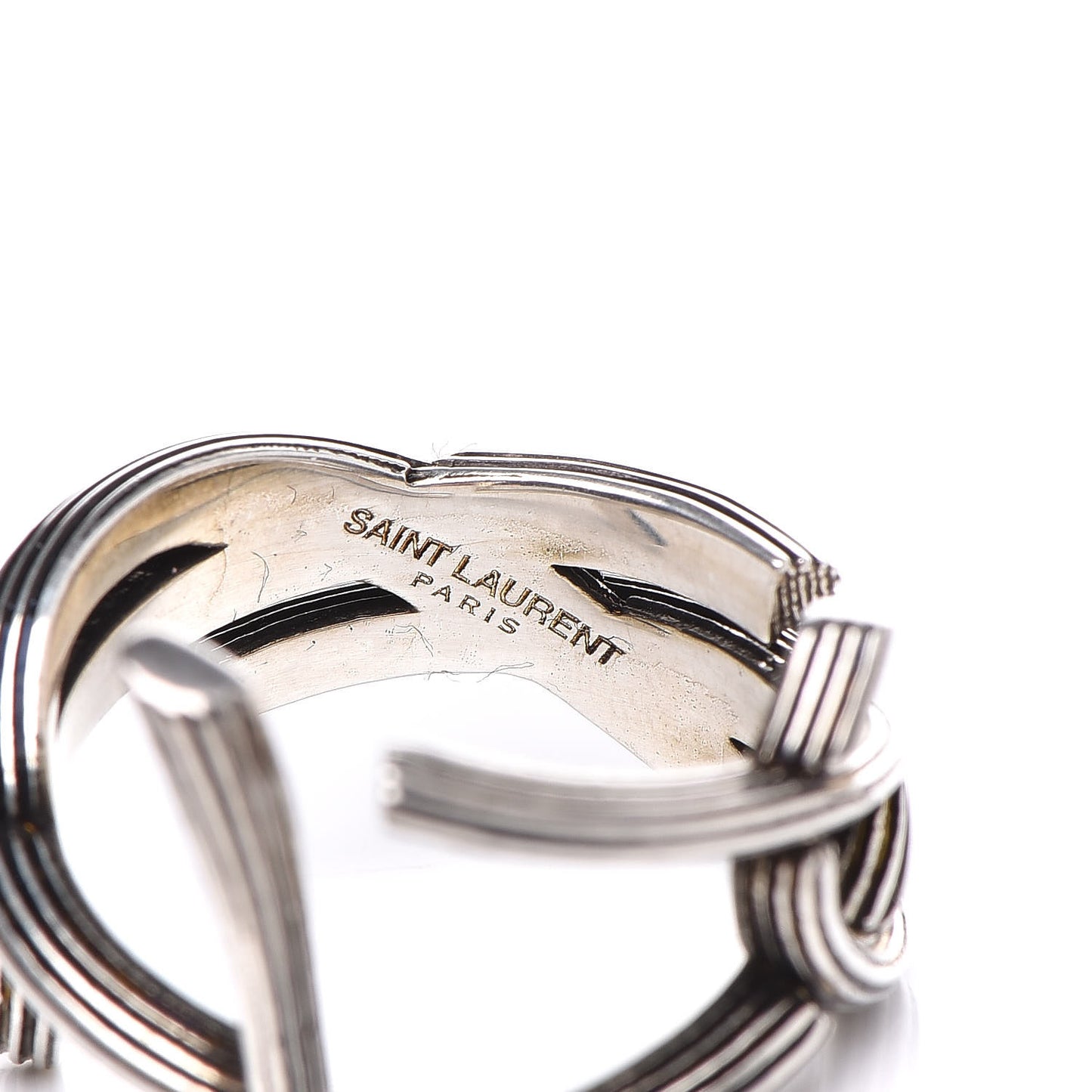 Straited Brass Monogram Ring 6 Oxidized Silver