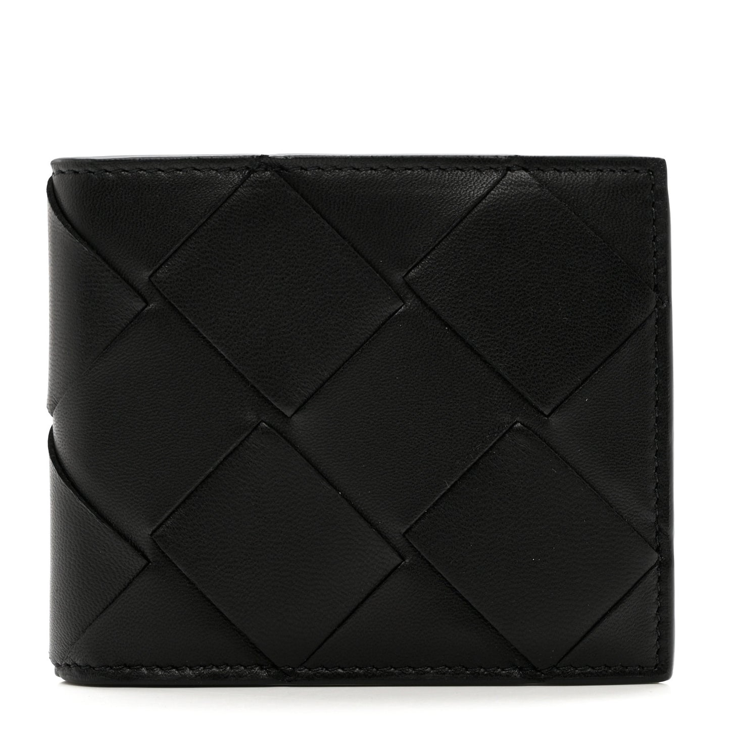 Nappa Maxi Intrecciato Bi-Fold Wallet Black