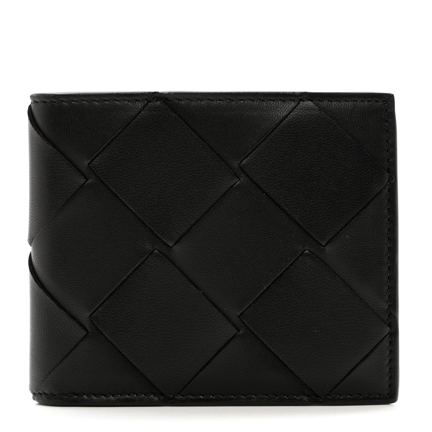 Bottega Veneta Nappa Maxi Intrecciato Bi-Fold Wallet Black 1 of 7