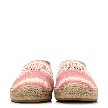 Christian Dior Cotton D-Stripes Embroidered Granville 15mm Espadrilles 37.5 Deep Nude 2 of 4