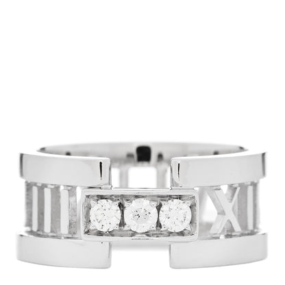 Tiffany 18K White Gold Diamond Open Atlas Ring 52 6 1 of 4