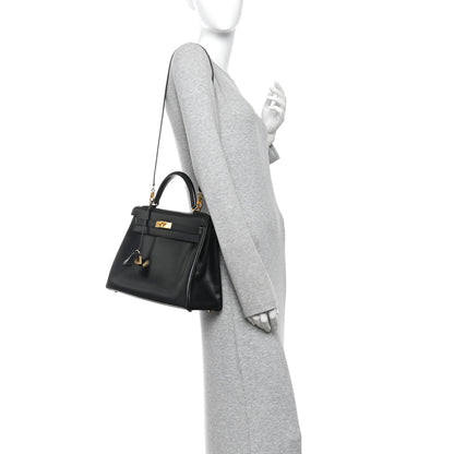 Hermes Box Kelly Retourne 32  Black 2 of 10
