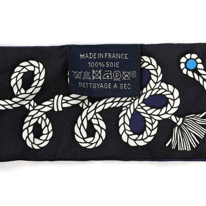 Hermes Silk Galons Et Brandebourg Twilly Indigo Rouge Vif Marine 2 of 4