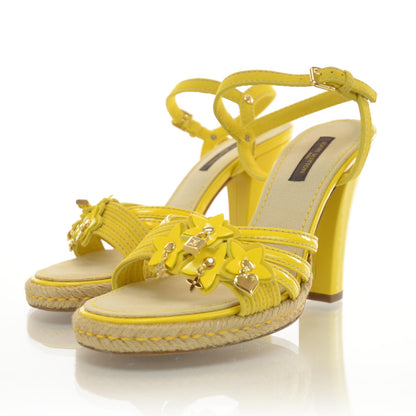 Louis Vuitton Patent Leather Charms Sandals 37 Yellow 2 of 6