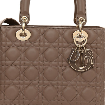 Christian Dior Lambskin Cannage Medium Lady Dior Warm Taupe 8 of 10