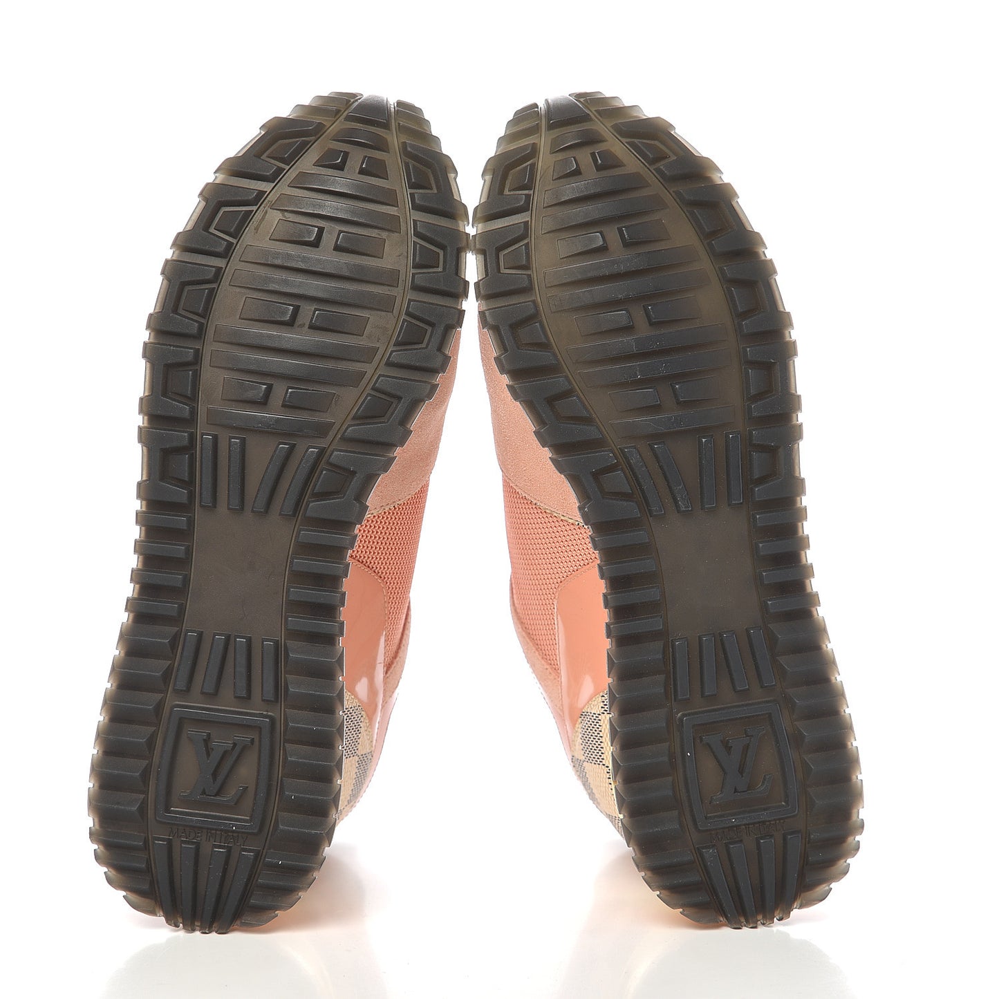 Suede Damier Azur Run Away Sneakers 37 Pink