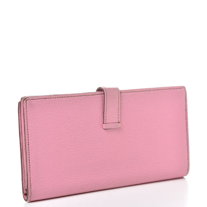 Hermes Chevre Mysore Bearn Gusset Wallet 5P Pink 3 of 12