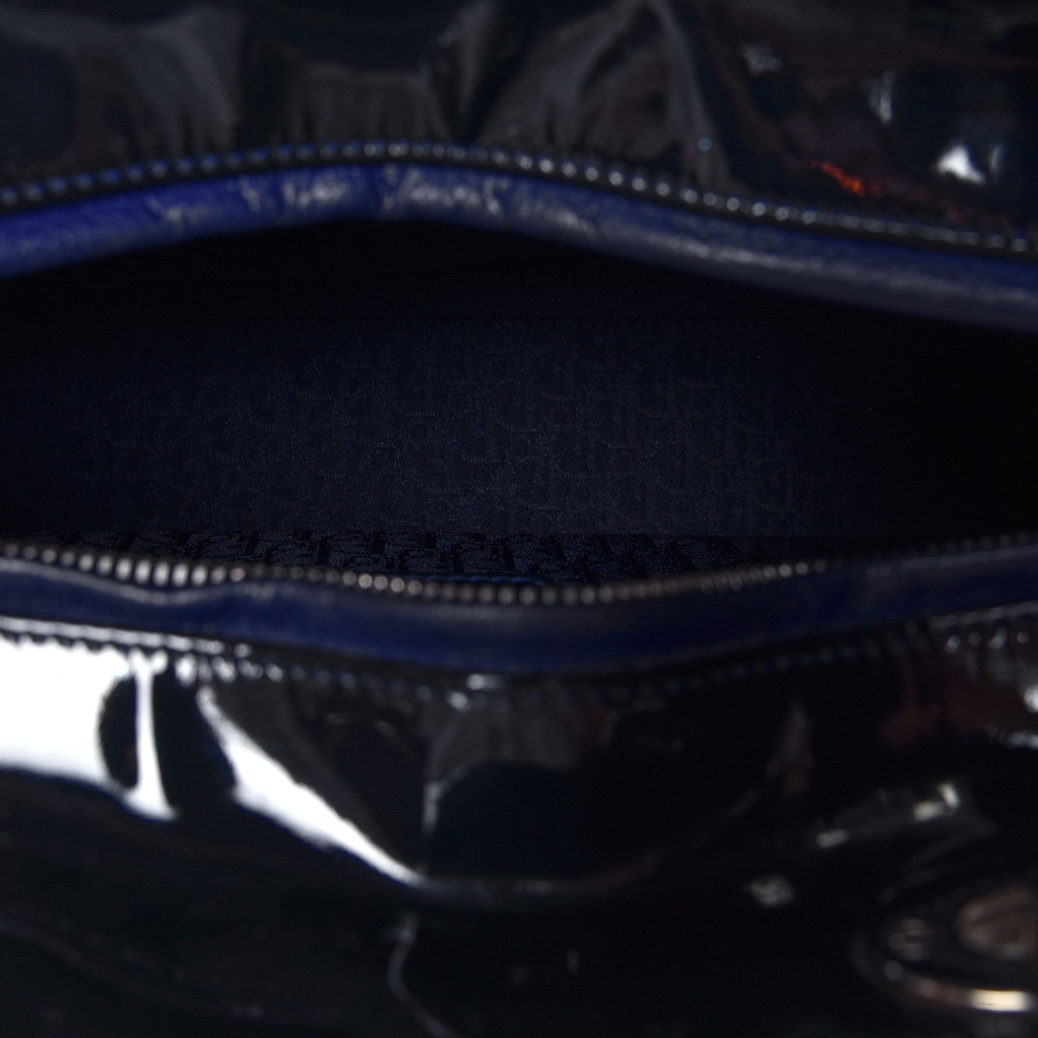 Christian Dior Patent Cannage Large Lady Dior Navy Blue 6 of 6