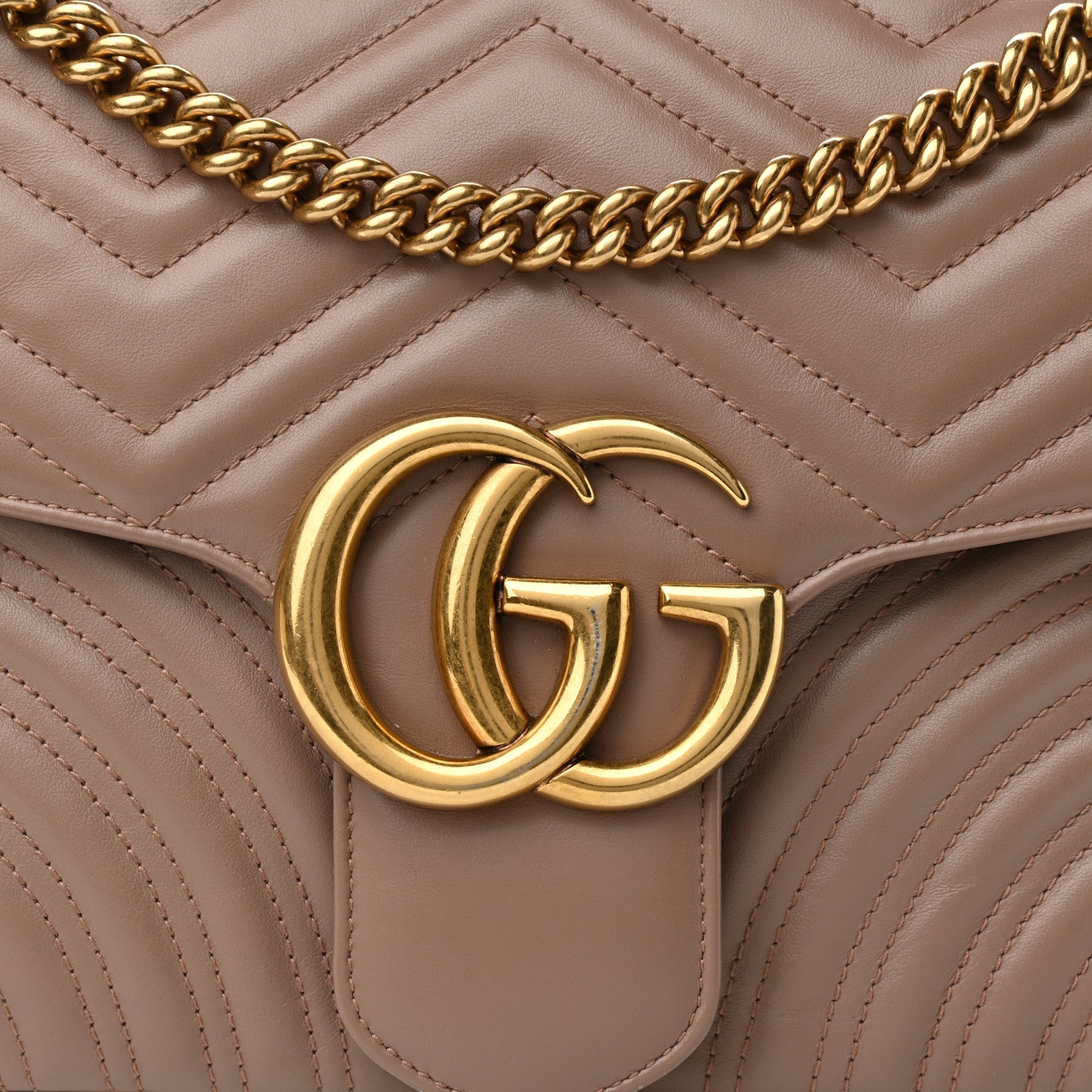 Gucci Calfskin Matelasse Medium GG Marmont Shoulder Bag Porcelain Rose 8 of 13