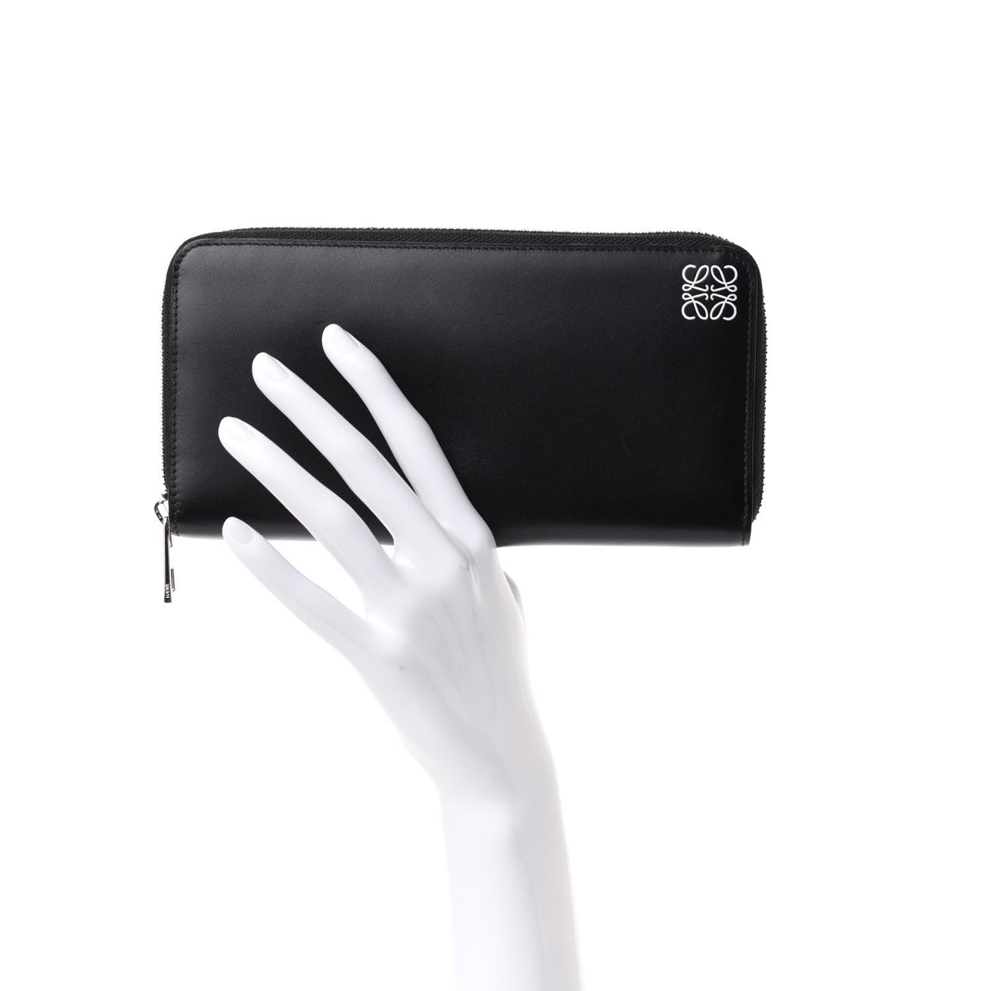 Calfskin Zip Around Wallet Black