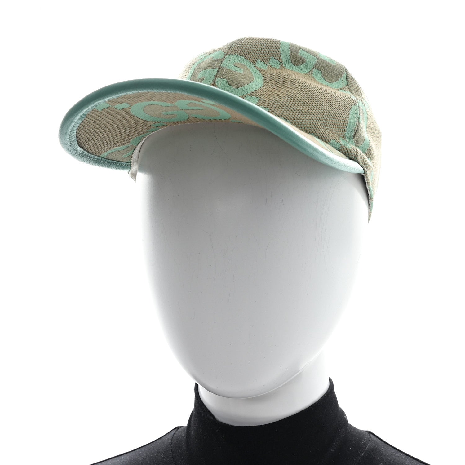 Gucci Monogram Jumbo GG Mosteri Baseball Hat Beige Pepper Mint 2 of 10