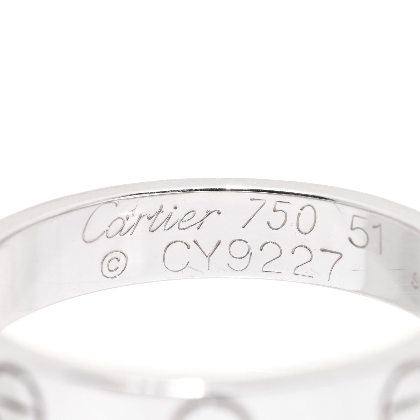 18K White Gold 3.5mm LOVE Wedding Band Ring 51 5.75