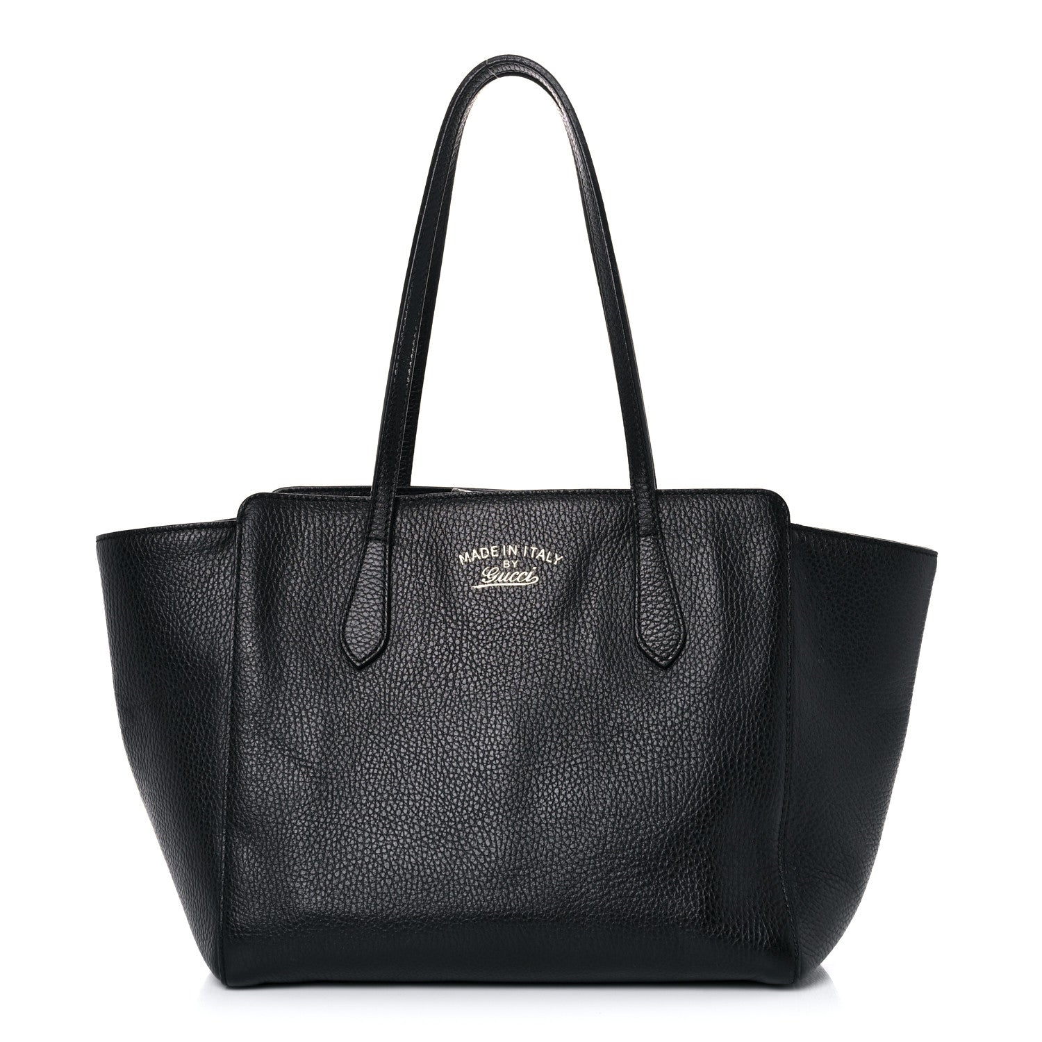 Gucci Pebbled Calfskin Small Swing Tote Black 1 of 23