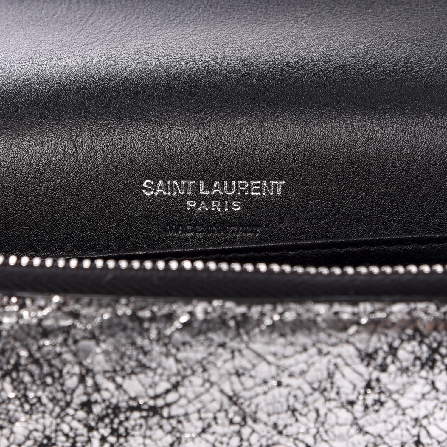 Saint Laurent Metallic Calfskin Monogram Kate Belt Bag Silver 5 of 11