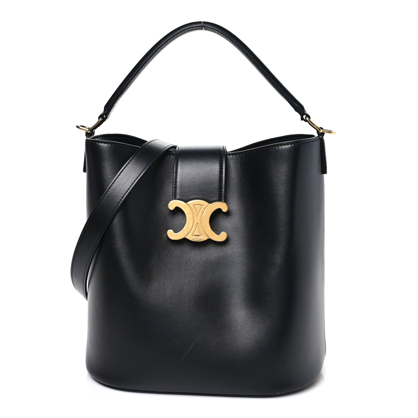 Smooth Calfskin Triomphe Medium Louise Bag Black