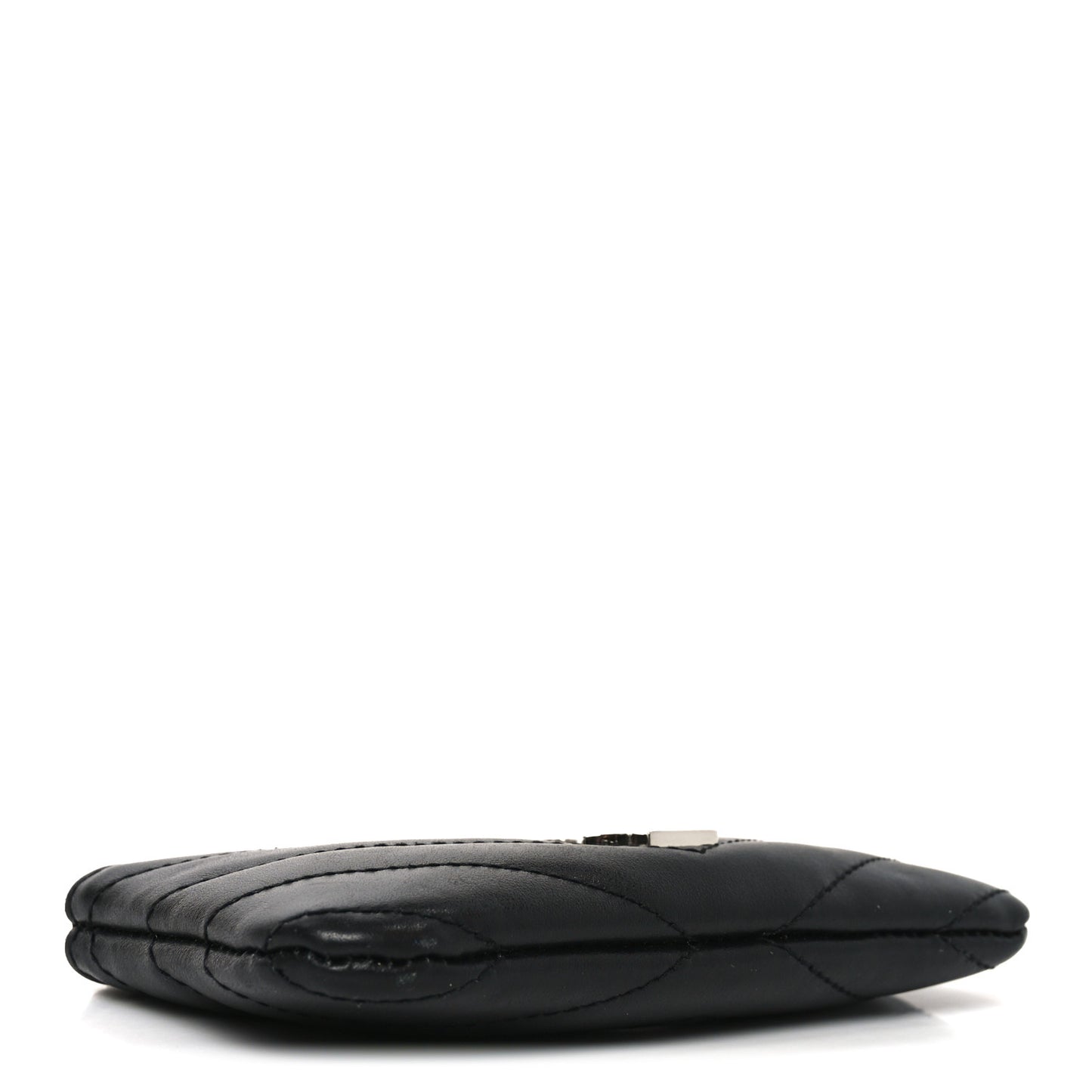 Calfskin Matelasse Monogram Key Pouch Black
