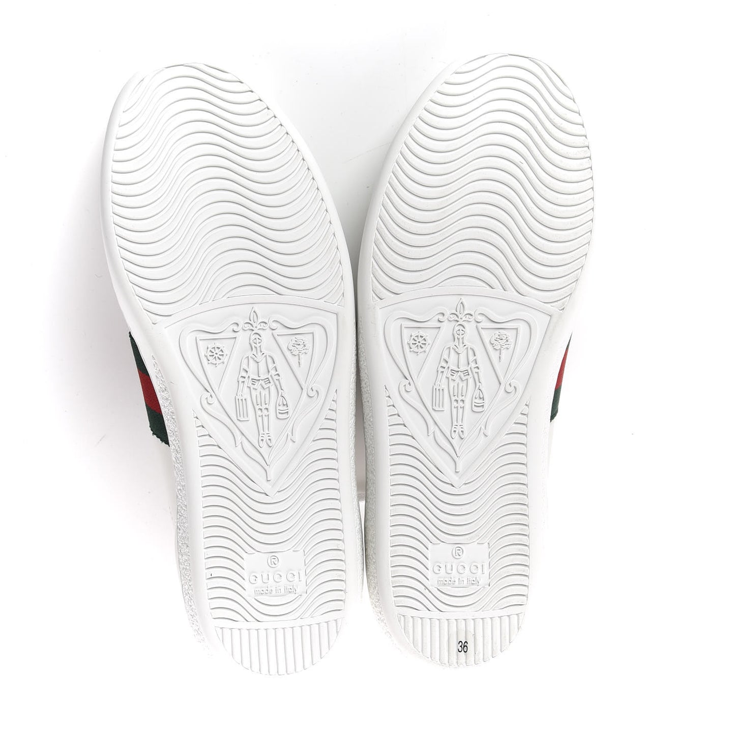 Calfskin Ayers Bee Embroidered Womens Ace Sneakers 36 White Green