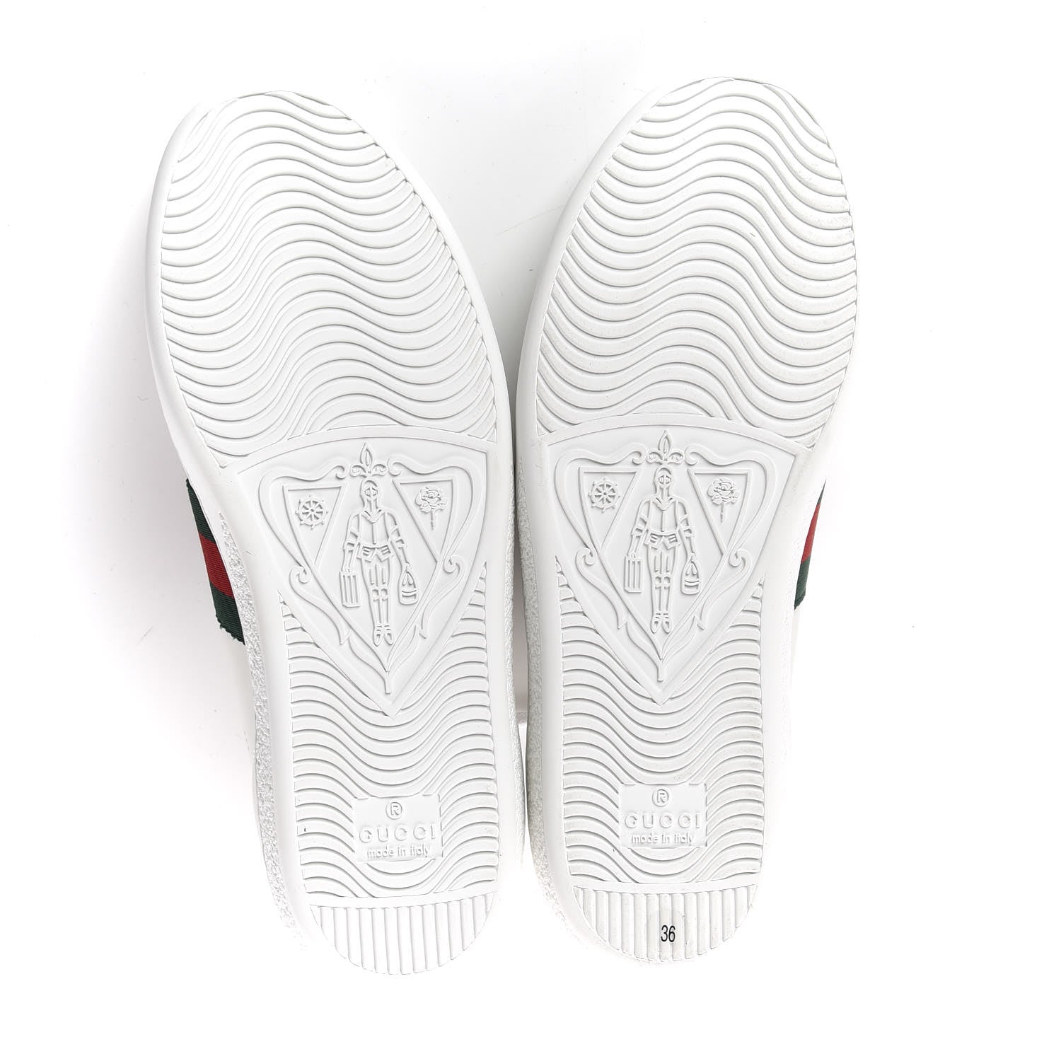 Gucci Calfskin Ayers Bee Embroidered Womens Ace Sneakers 36 White Green 7 of 10