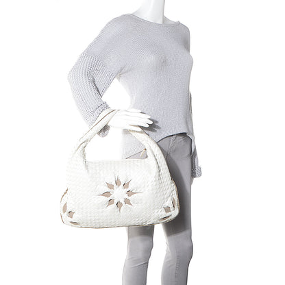 Bottega Veneta Nappa Intrecciato Flower Medium Veneta Hobo White 2 of 8