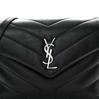 Saint Laurent Calfskin Y Quilted Monogram Toy Loulou Crossbody Bag Black 9 of 11