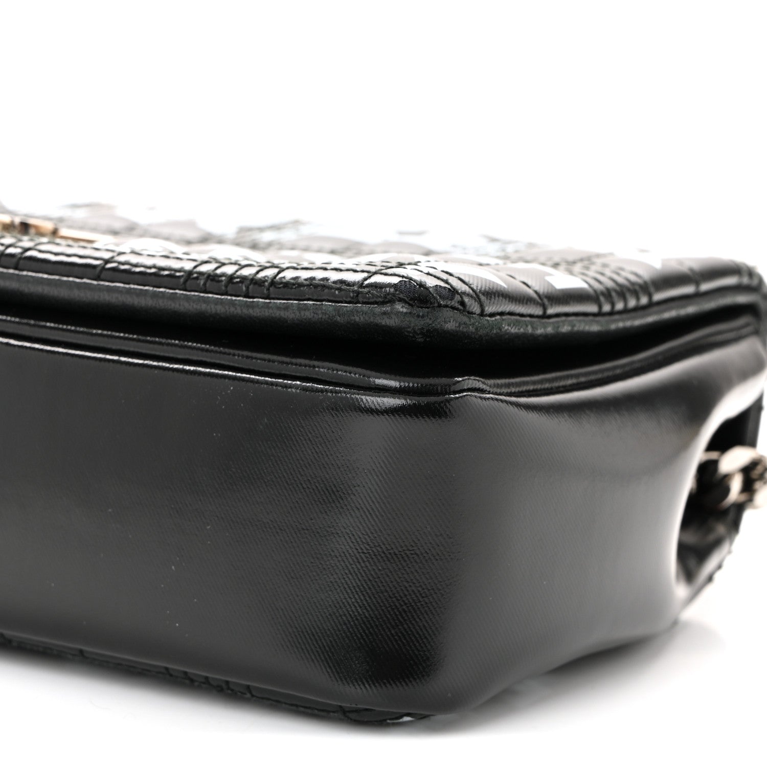 Burberry Patent Quilted Horseferry Print Small Lola Bag Black