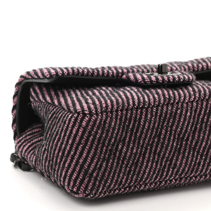 Chanel Wool Tweed Quilted Mini Rectangular Flap Pink Black 9 of 10