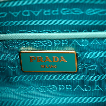 Prada Saffiano Lux Medium Open Promenade Tote Turquoise 6 of 11