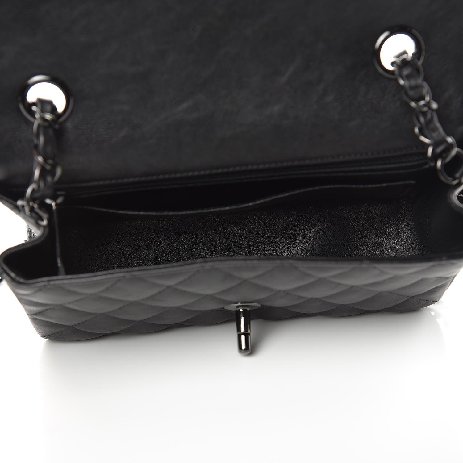 Chanel Crumpled Calfskin Quilted Mini Rectangular Flap So Black 5 of 9
