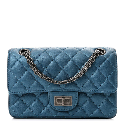 Chanel Metallic Sheepskin Quilted 2.55 Reissue Mini Flap Blue 1 of 11