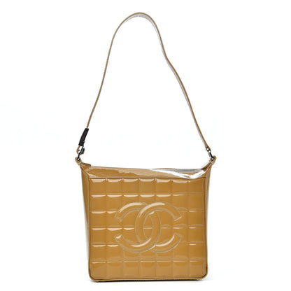 Chanel Patent Chocolate Bar Quilted Small Shoulder Bag Beige 1 of 11