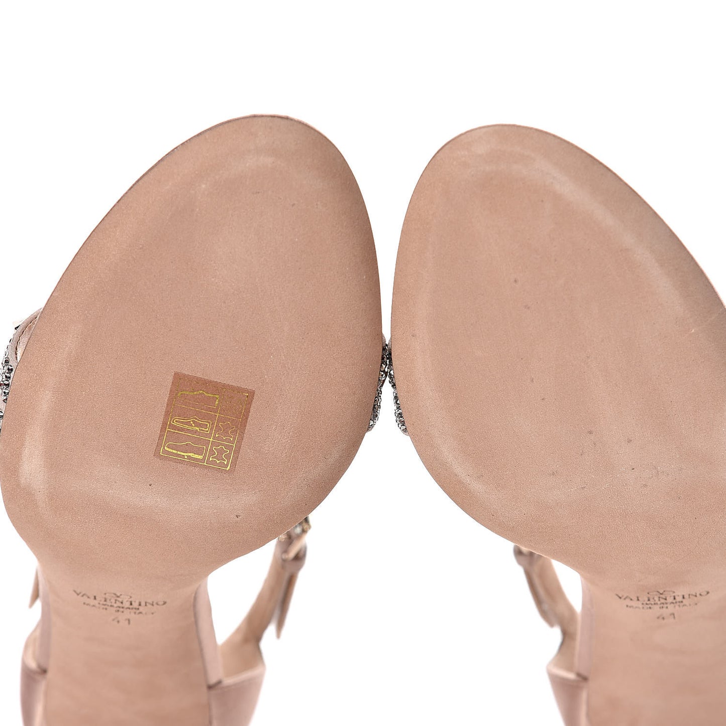 Satin Crystal Rockstud Crisscross 70mm Sandals 41 Poudre