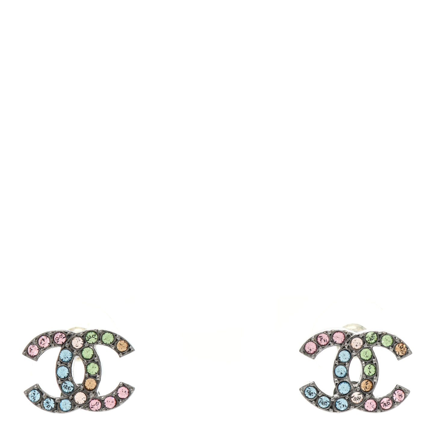 Ruthenium Crystal CC Earrings Multicolor