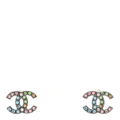 Chanel Ruthenium Crystal CC Earrings Multicolor 1 of 4