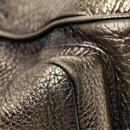 Prada Metallic Vitello Daino Side Pocket Tote Bag Acciaio 14 of 22