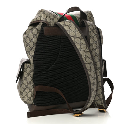 Gucci GG Supreme Monogram Medium Ophidia Double Buckle Backpack Brown 3 of 10