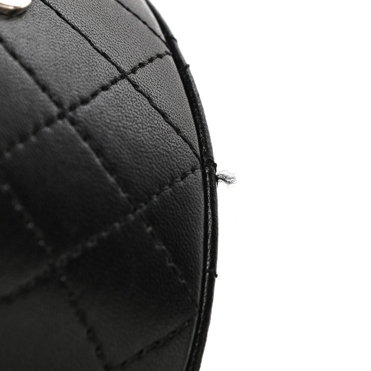 Chanel Lambskin Quilted Mini Round Vanity Case With Chain Black 13 of 14