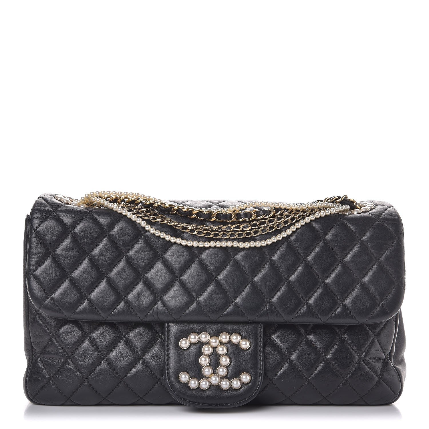 Chanel Lambskin Medium Westminster Pearl Flap Black 1 of 8