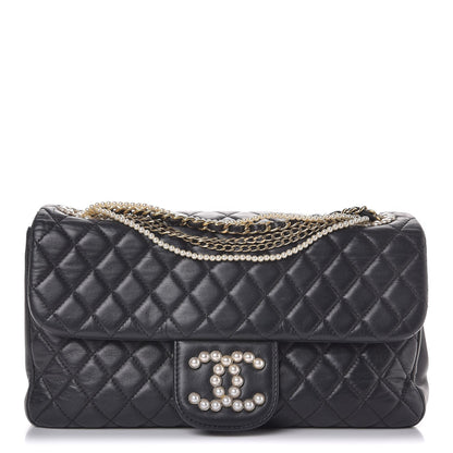 Chanel Lambskin Medium Westminster Pearl Flap Black 1 of 8