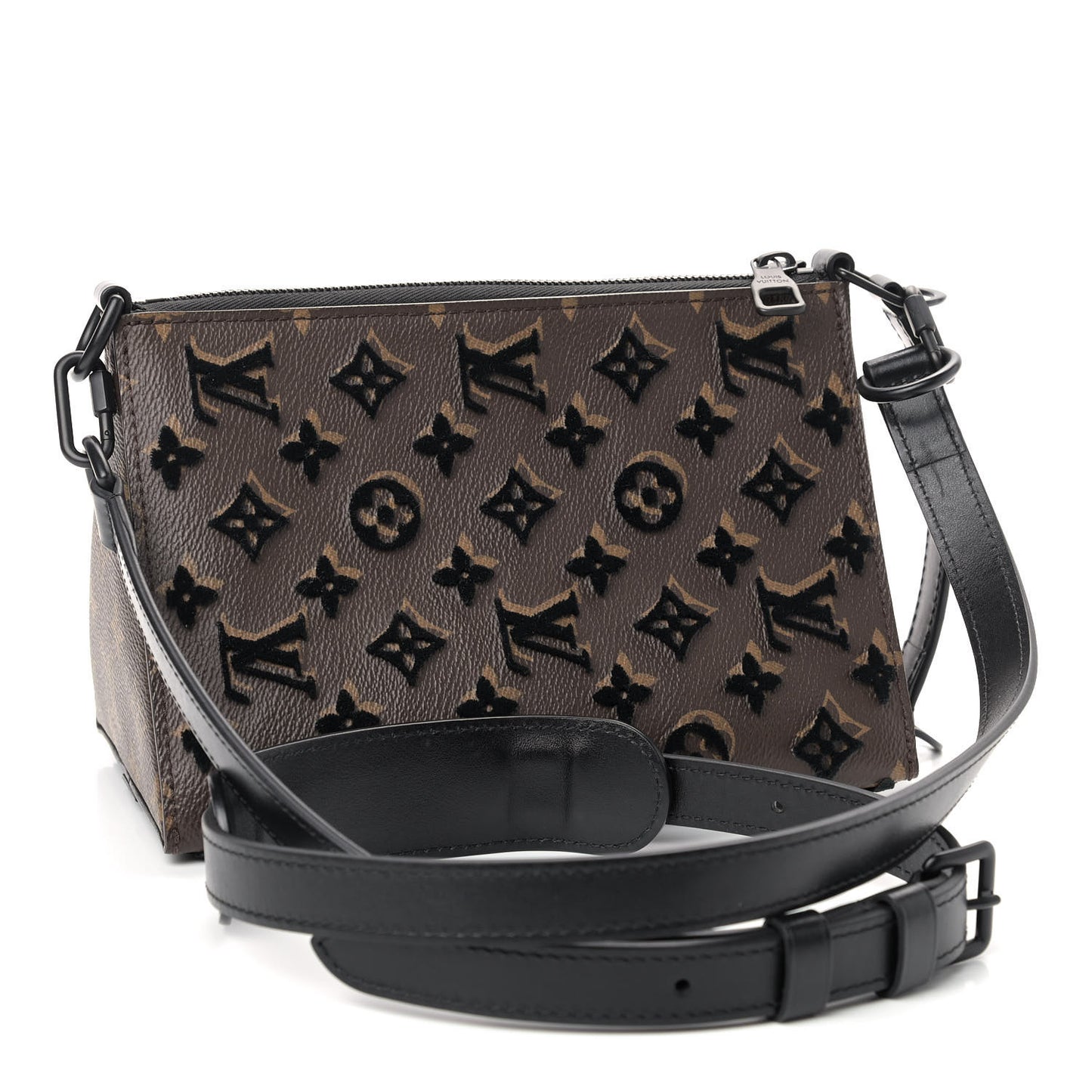 Monogram Tuffetage Triangle Messenger Black