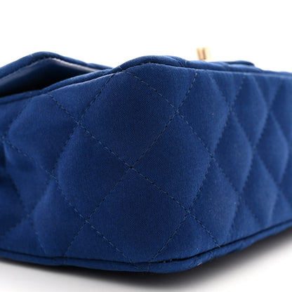 Chanel Satin Quilted Mini Rectangular Flap Blue 9 of 11