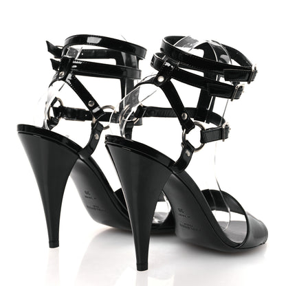 Saint Laurent Patent Calfskin Fetish 105 Sandal 39 Black 5 of 11